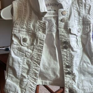 White Denim Vest
